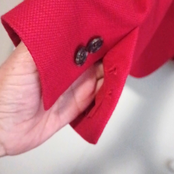 Ann Taylor, Red Collarless Suit Jacket, Sz. 6. - Picture 4 of 9